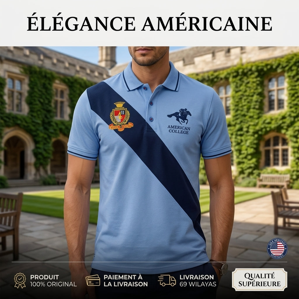 American College t-shirt pour Homme PL250308C-BLUE
