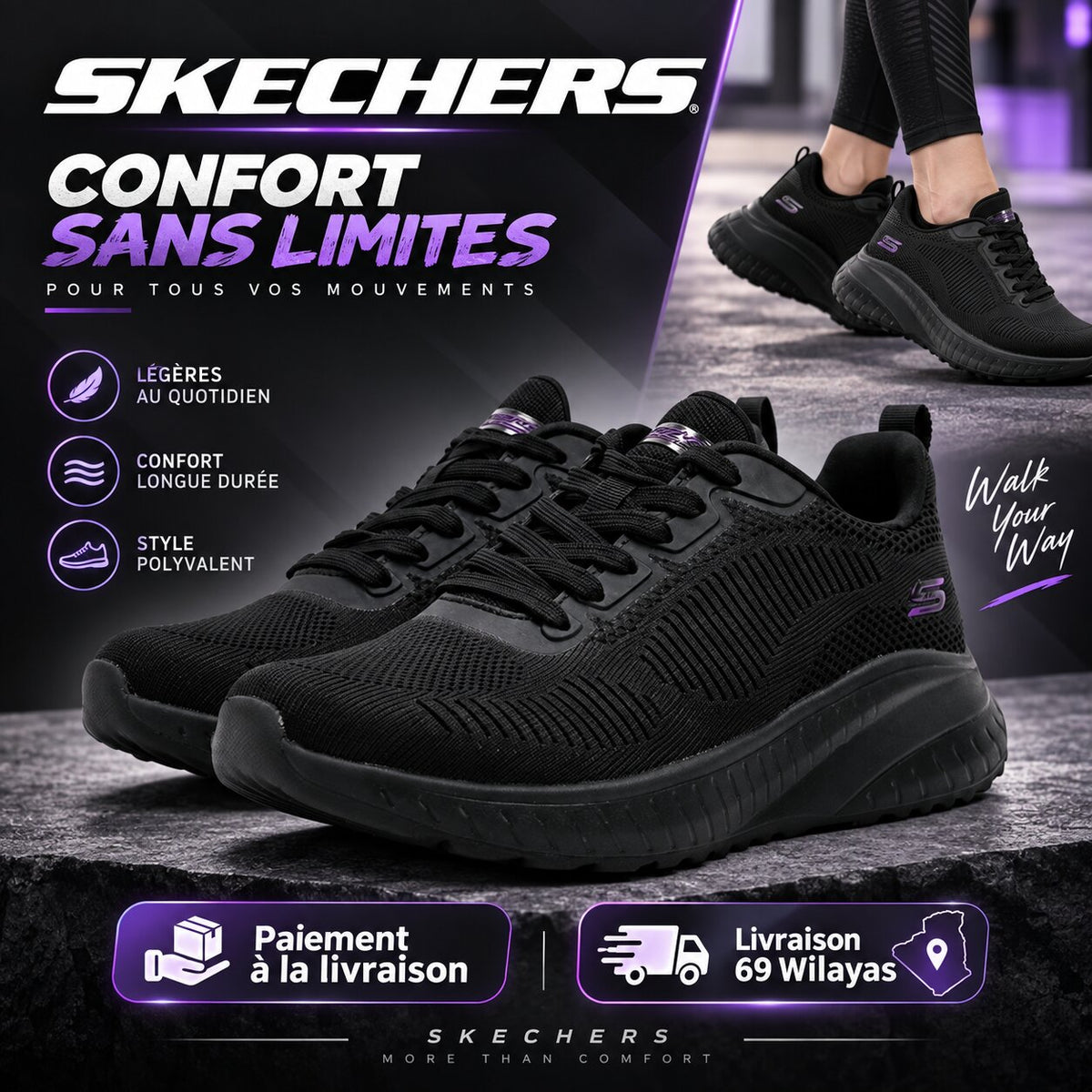 Skechers BOBS Squad Chaos Face Off Sneakers 117209-BBK
