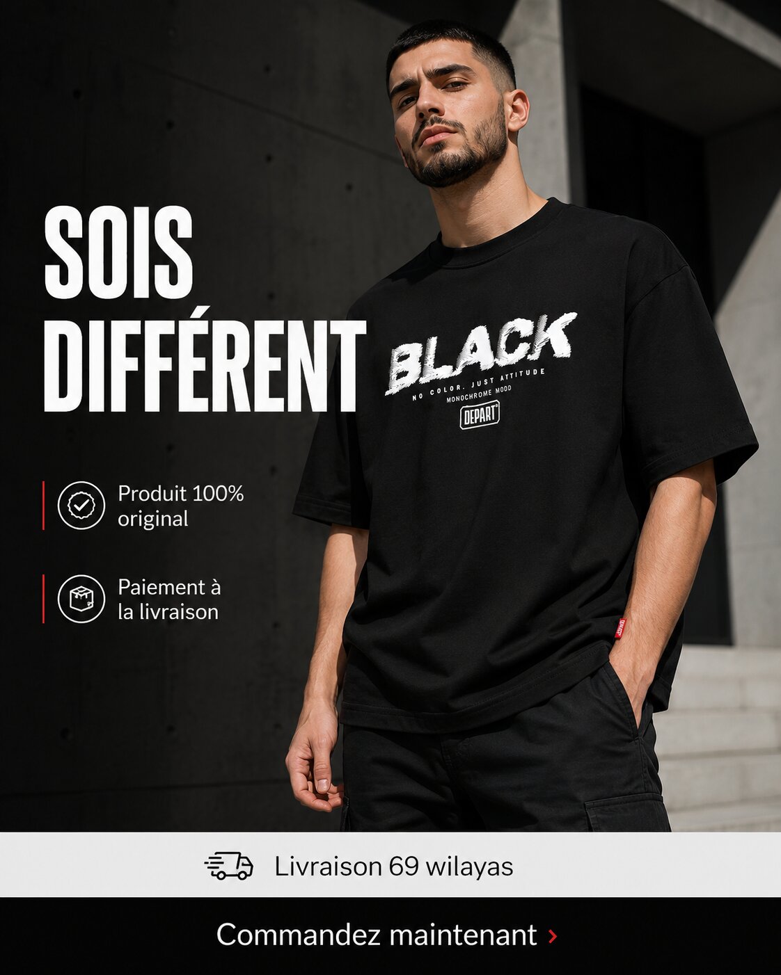 Départ Homme Pantalon en Lin BlACK  MT319-G23-014067