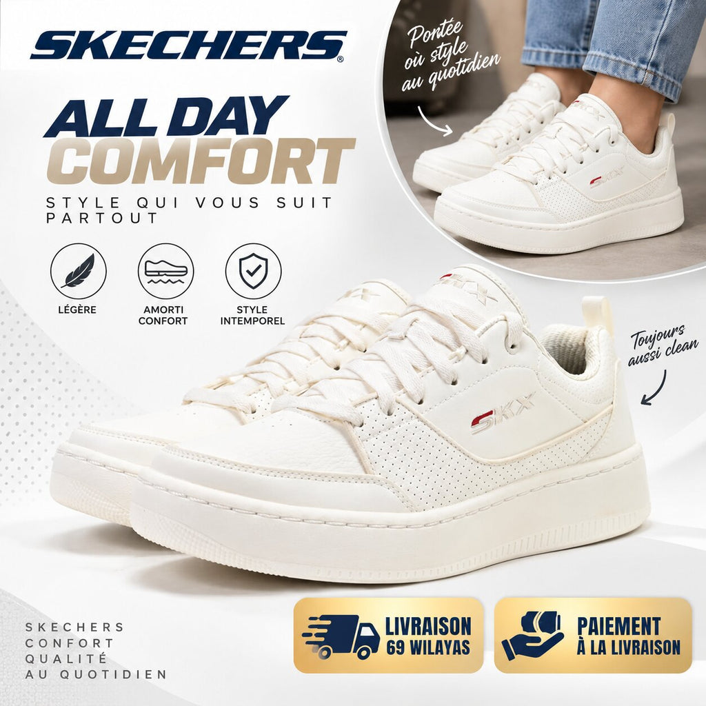 Skechers Sport Court 92 – Ottoman Sneakers 232472-WHT