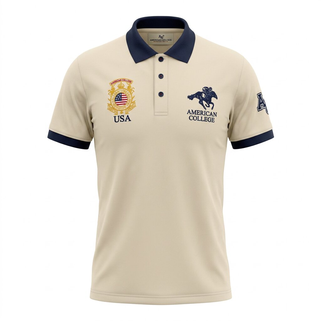 American College t-shirt pour Homme AC126-BEIGE