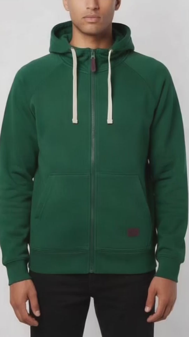 Sweat à capuche zippé homme VERT DL-14