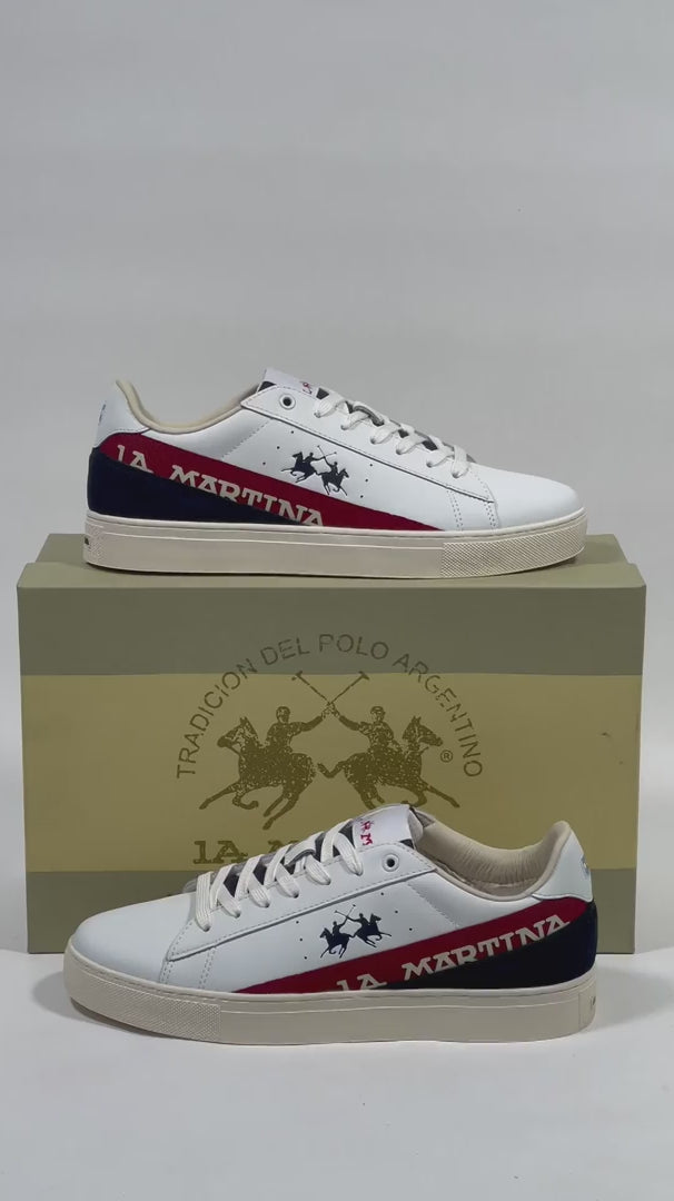 LA MARTINA SCARPA UOMO CALF - TAPE BIANCO - ROSSO LFM222-001-4130