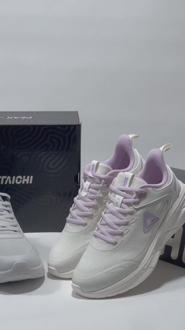 PEAK TRAINING RUNNING SHOES-WHITE/PURPLE EXT54428H-Z524