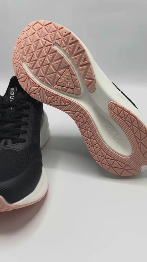 PEAK CUSHION RUNNING SHOES-BLACK/WHITE EXT54388H-Z495