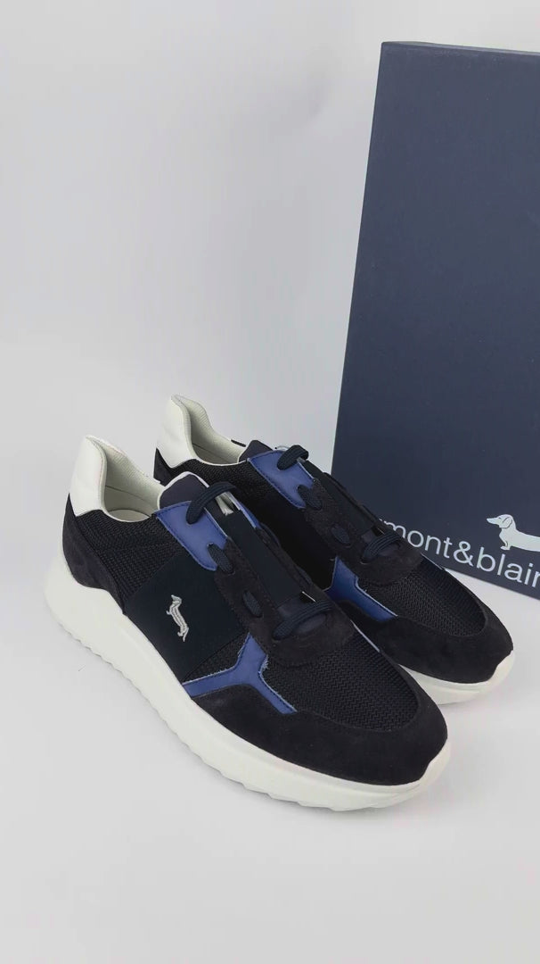 هارمونت وبلين - حذاء رجالي من الجلد المدبوغ، قماش أزرق EFM231-062-6190