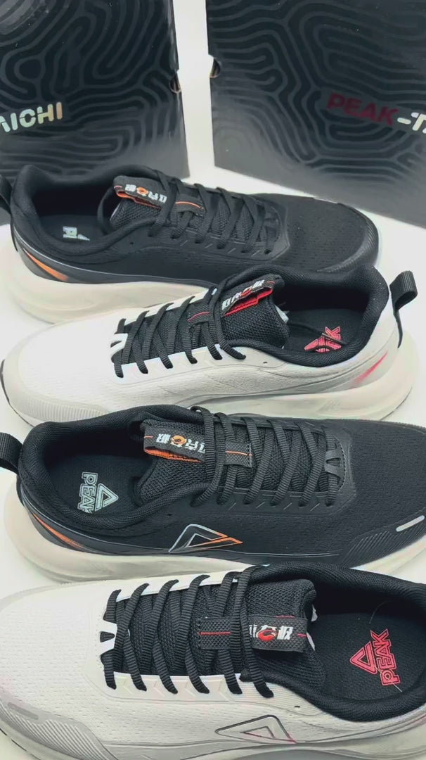 PEAK CUSHION RUNNING SHOES-LT.GREY/BLACK EXT54387H-2220